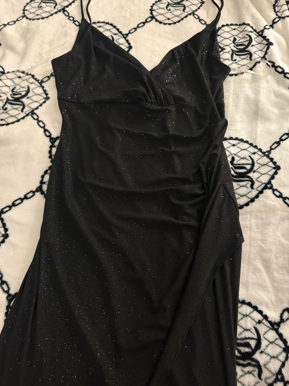Black Sparkle Slip Dress